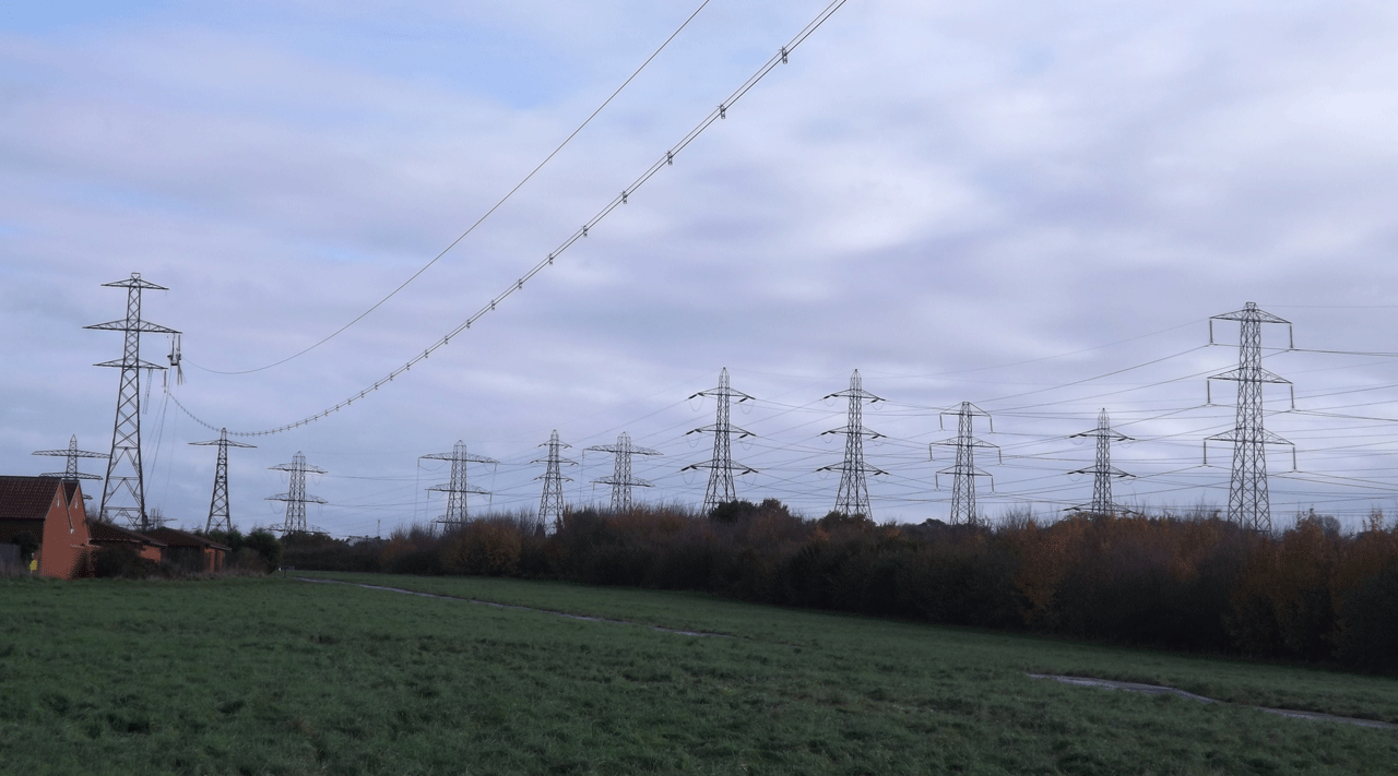 Overhead tower lines, Costain