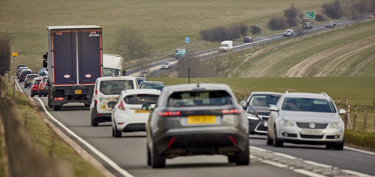 Moving traffic on A303 road