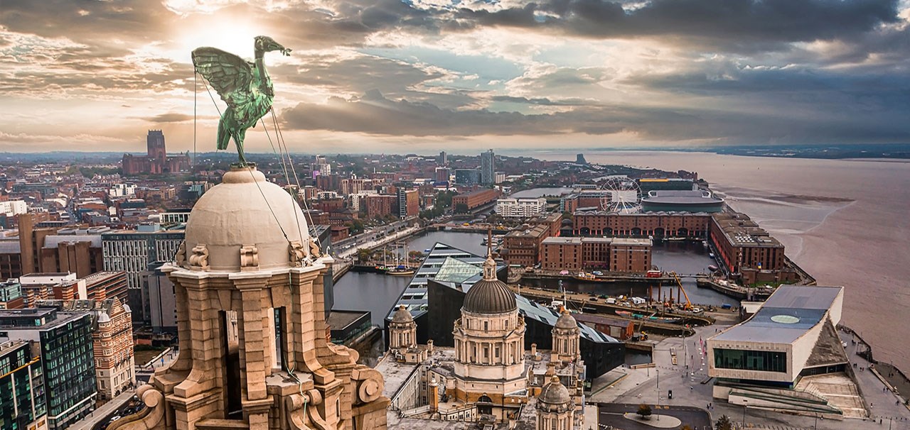 Aerial view of Liverpool City