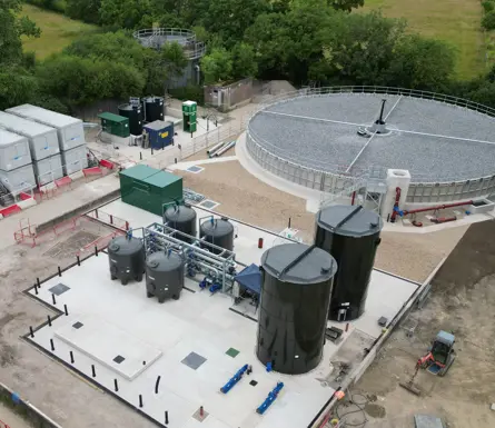 Lingfield WwTW Southern Water CMDP backwash tanks, tertiary treatment plant and filter