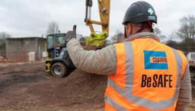 A Costain worker on a water site