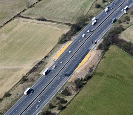 New emergency areas on M1 junction 28-30 built by Costain