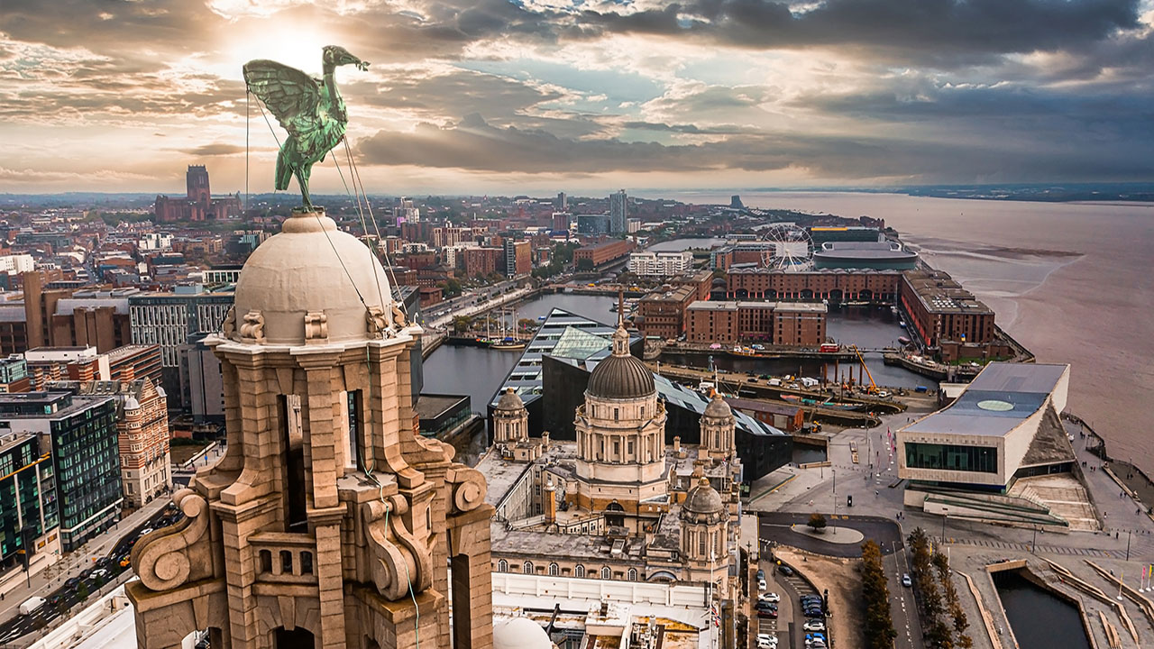 Aerial view of Liverpool City