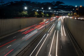 A40 highway underpass at night