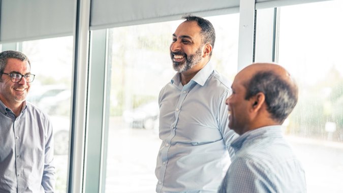 Group of male experienced professionals 