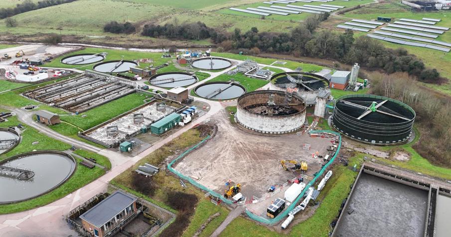 Overhead shot of Crewe waste water treatment works