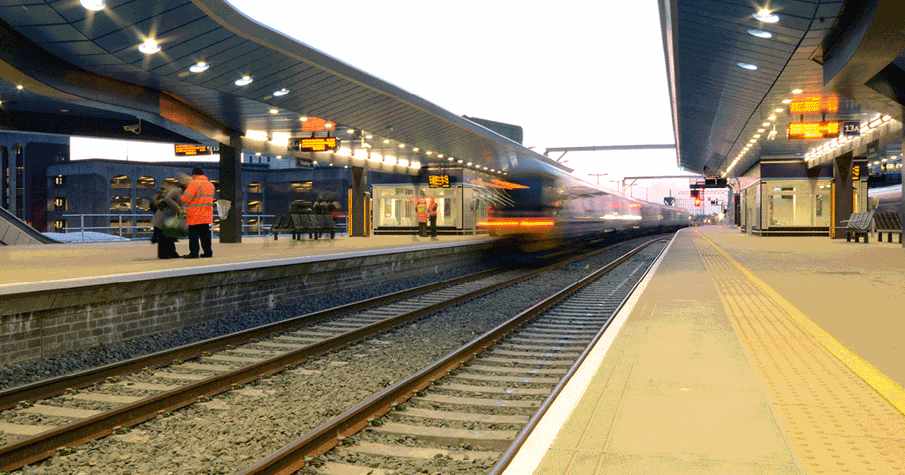 Reading station platform view
