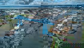 Teesside drone shot of bridge 